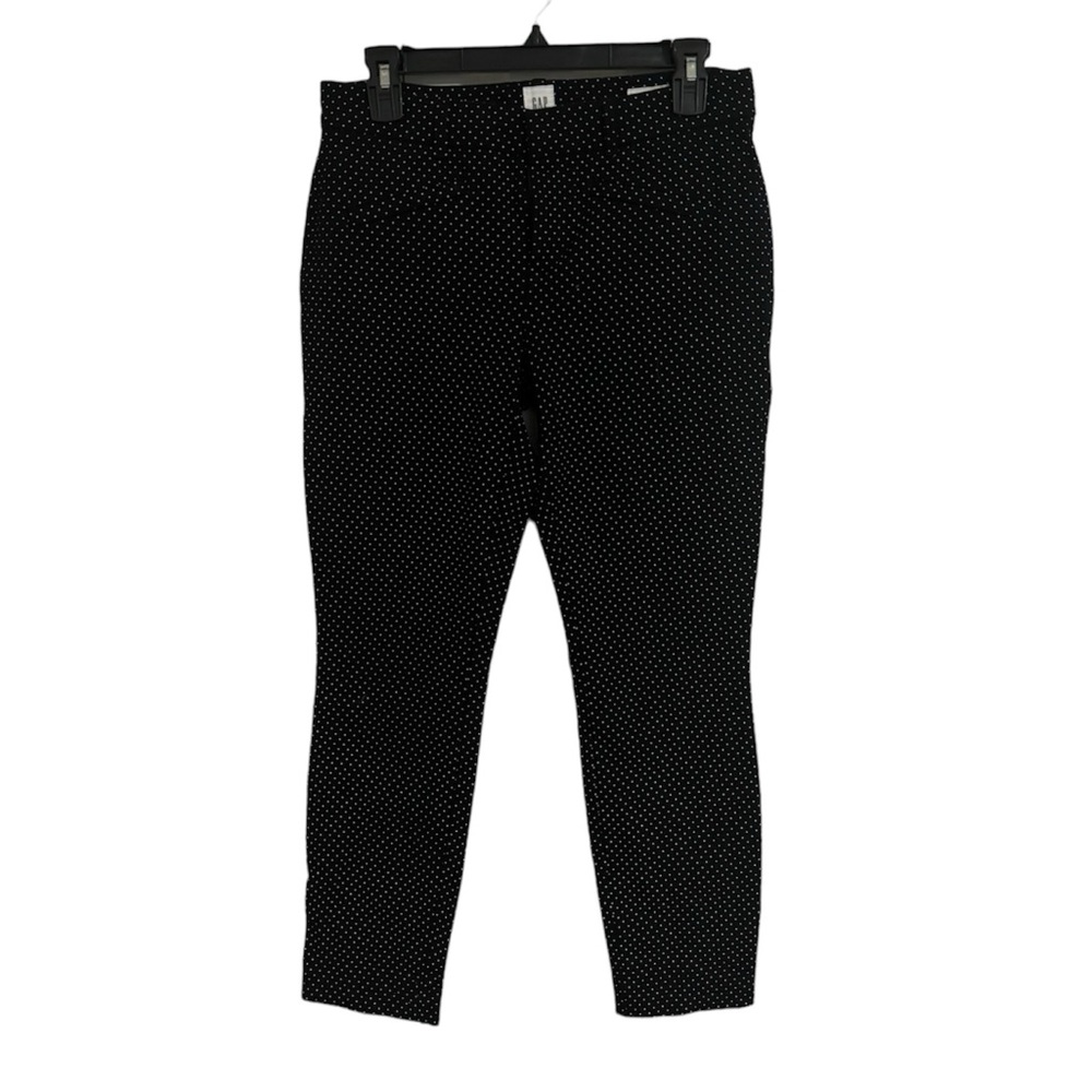 GAP signature skinny ankle office black polka dot pants